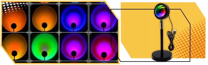 LAMPKA SUNSET LED nocna do sypialni salonu pokoju ZACHÓD SŁOŃCA RGB PREZENT Kod producenta LAM-ZA